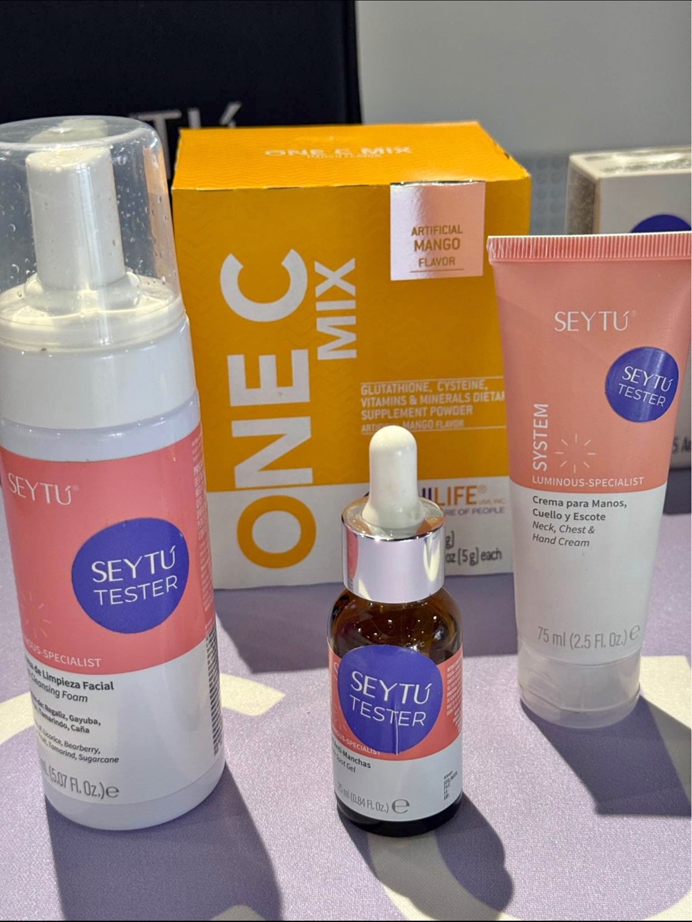 Tester Pink & White Skincare Set β Facial Foam, Serum, and Hand Cream